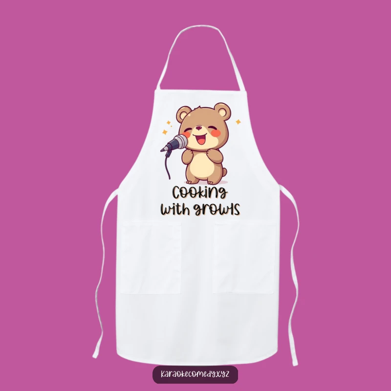 Funny Bear Singing Apron: Cook with Woodland Rhythms