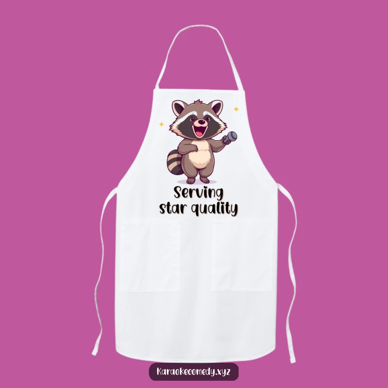 Funny Excited Raccoon Apron: Hilarious Kitchen Party Chef Gift