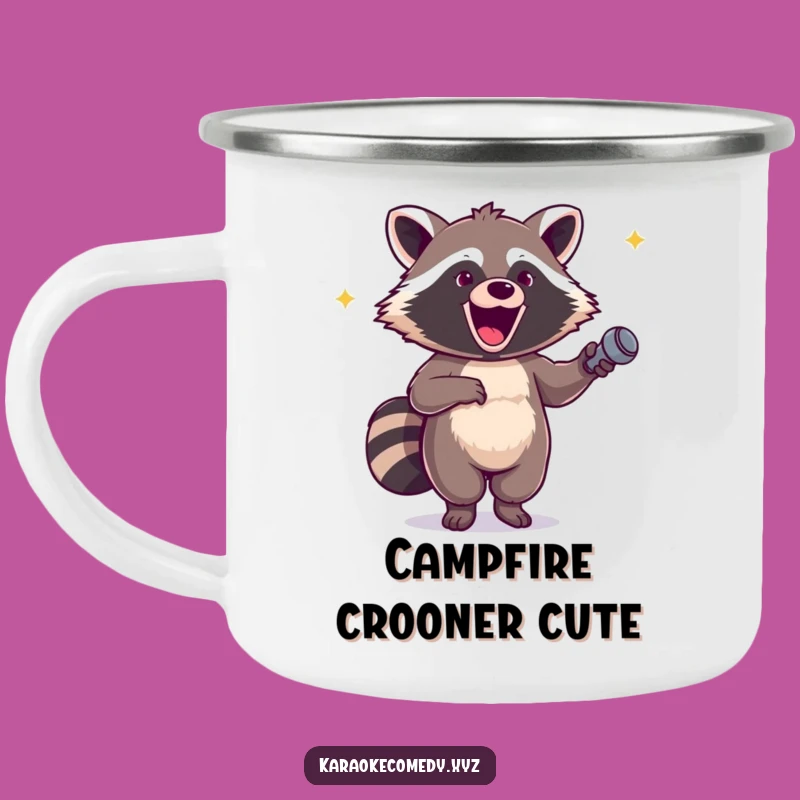 Funny Excited Raccoon Camping Mug: Hilarious Outdoor Party Gift
