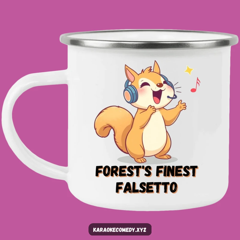 Funny Squirrel High Note Camping Mug: Hilarious Outdoor Vocalist Gift