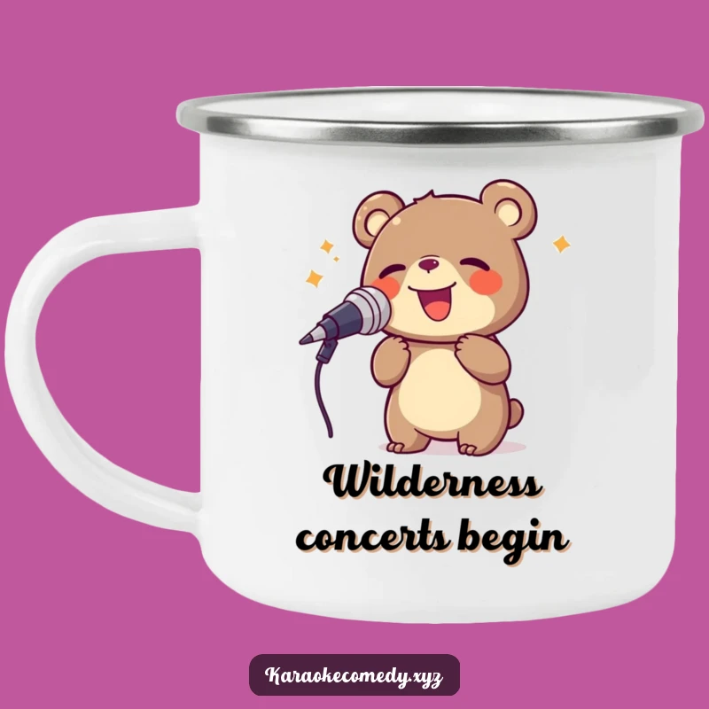 Adventure Ready Funny Bear Singing Camping Mug: Your Trailside Crooner