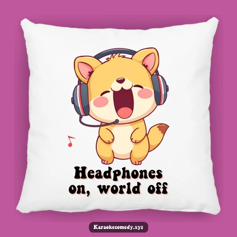 Funny Music Animal Pillow: Cozy Comfort for Audiophiles!