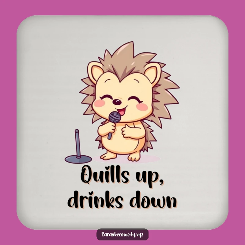 Funny Happy Hedgehog Coaster: Hilarious Singing Star Drink Protector