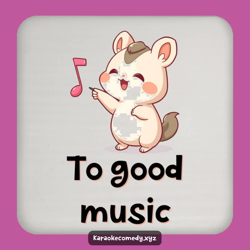 Funny Music Animal Drink Coaster: Sip to the Beat!