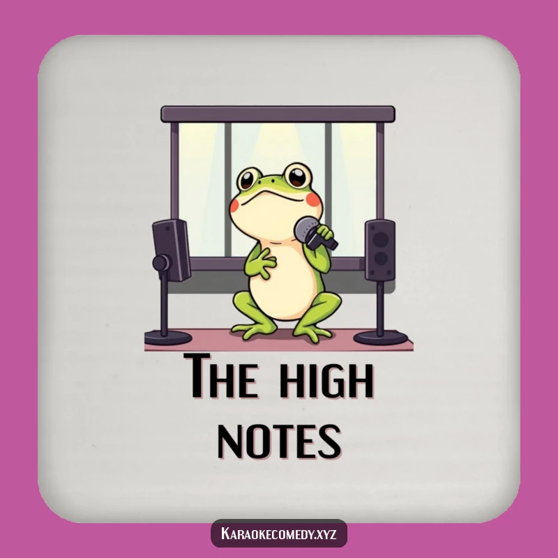 Funny Frog Karaoke Coaster: Hilarious Amphibian Music Lover Drink Protector