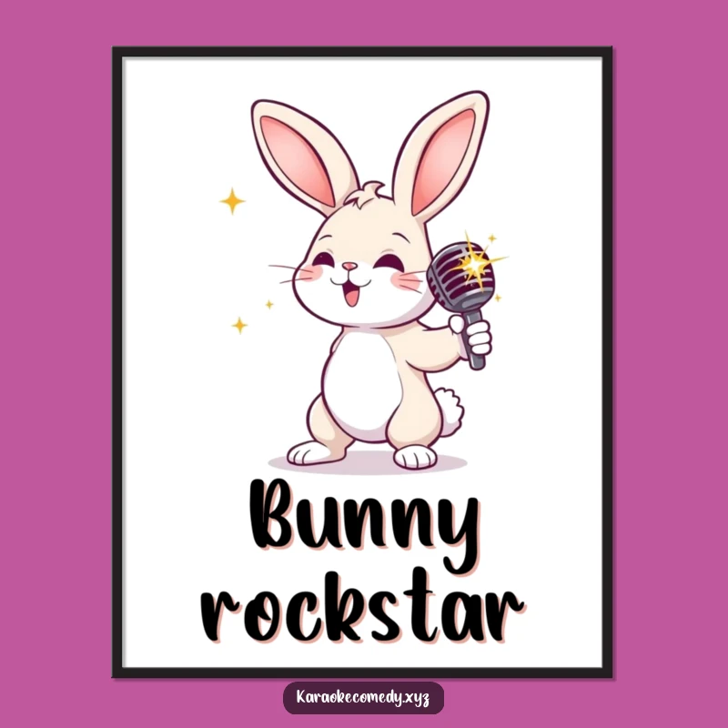 Funny Rabbit Diva Poster: Add Sparkle and Drama to Your Walls