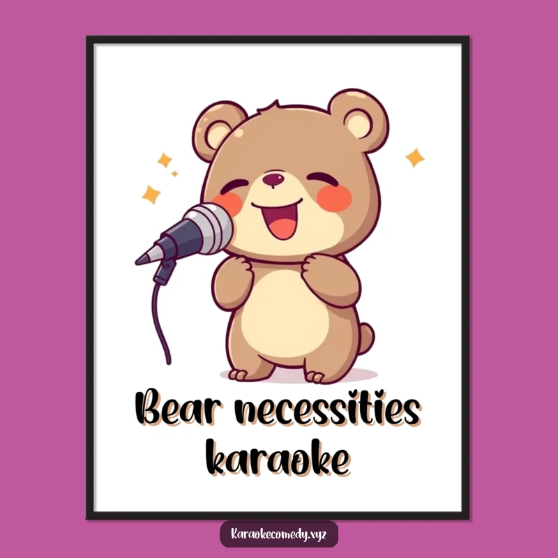 Funny Bear Singing Poster: Bring the Roar to Your Walls
