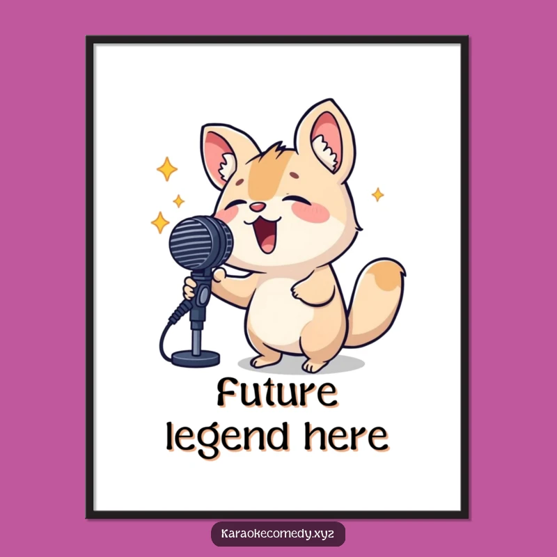 Funny Singing Animal Poster: Adorable Musical Art Print for a Laugh!