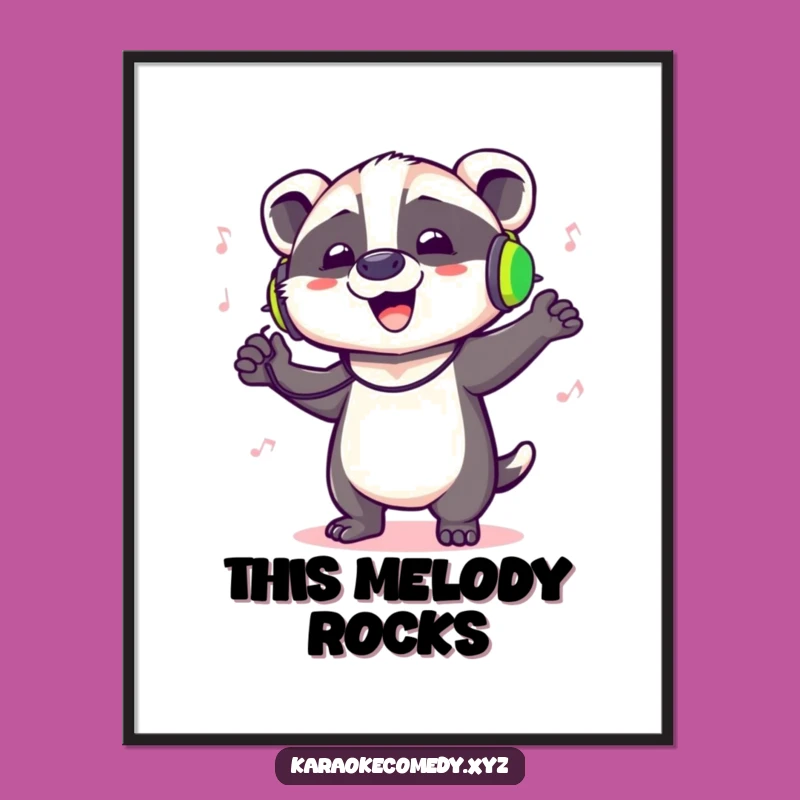 Funny Dancing Badger Poster: Hilarious Rhythmic Mammal Wall Art