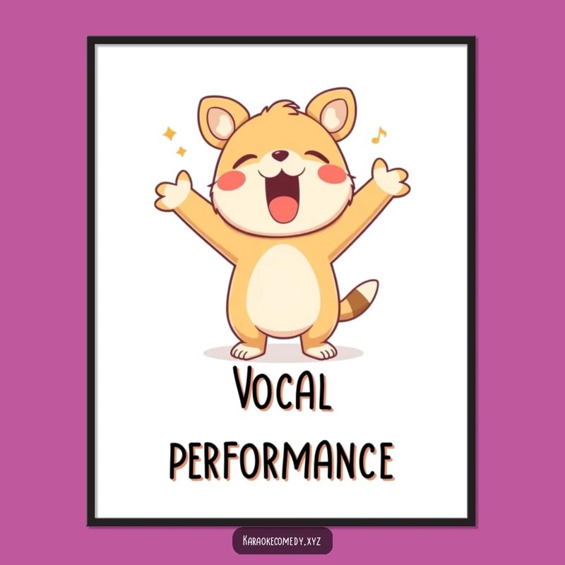 Funny Singing Animal Poster: Joyful Art for Music Lovers!