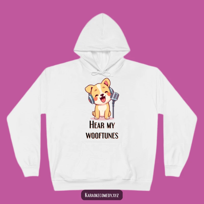 Cozy Funny Dog Crooning Hoodie: Warm Up with a Musical Mutt