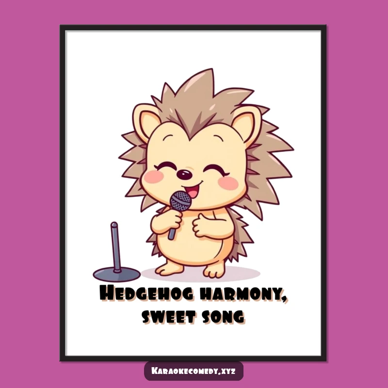 Free Printable Hedgehog Wall Art: Crooning Critter Decor Downloadable Art