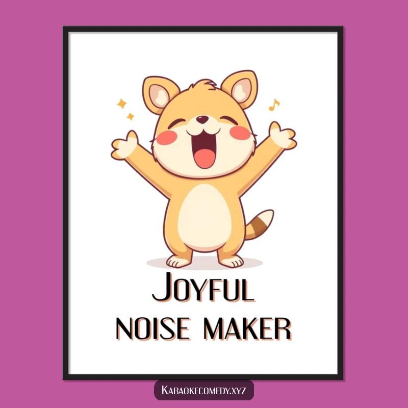 Funny Free Printable Wall Art: Singing Animal - Expressive Downloadable Decor Gift!