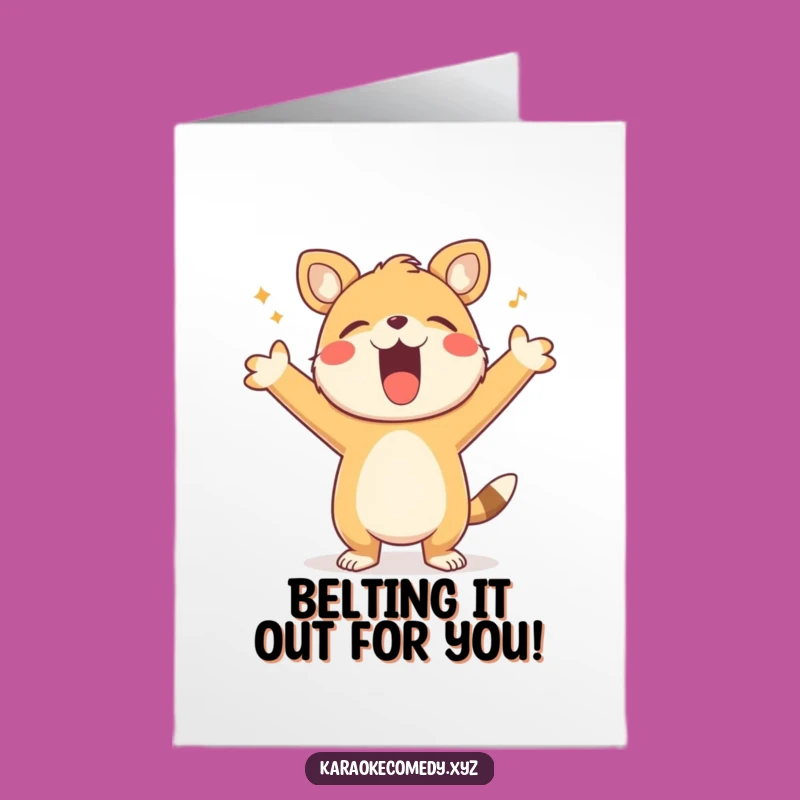 Free Printable Birthday Card: Joyful Singing Animal - Hilarious Downloadable Gift!