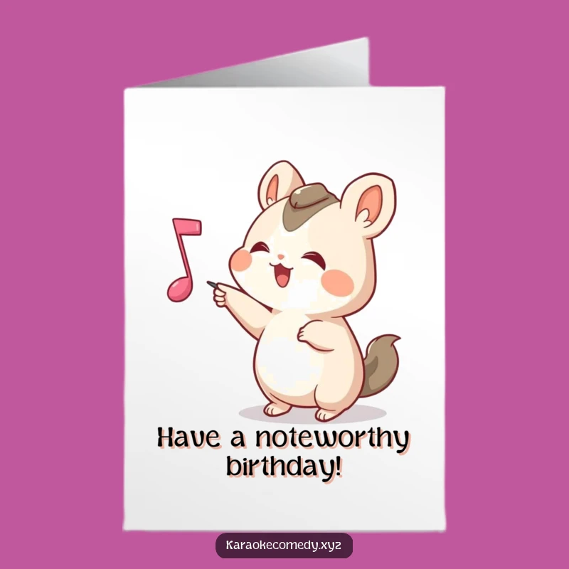 Free Printable Birthday Card: Musical Note Fun - Joyful Animal Downloadable Gift!