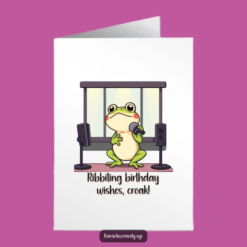 Free Printable Singing Frog Birthday Card: Hilarious Karaoke Fun Downloadable Gift