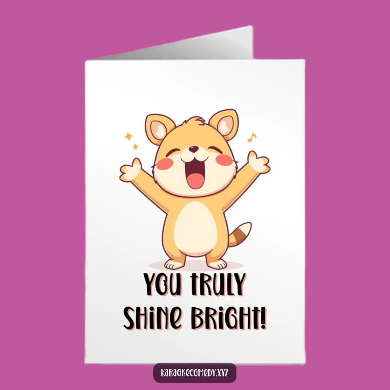 Free Printable Congrats Card: Ecstatic Singing Animal - Amazing DIY Downloadable Gift!