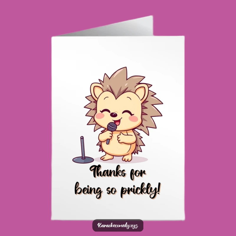 Free Printable Hedgehog Thank You Card: Melodious Thanks Downloadable Gift