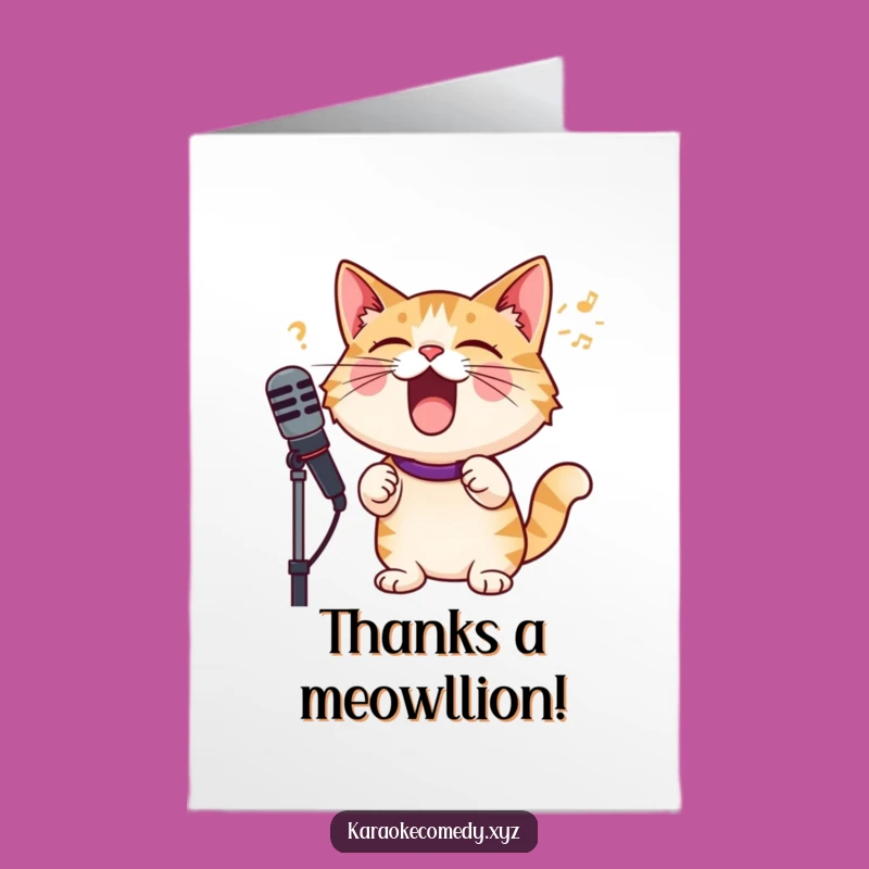 Hilarious Free Printable Thank You Card: Singing Cat Says Thanks, Awesome Downloadable Gift