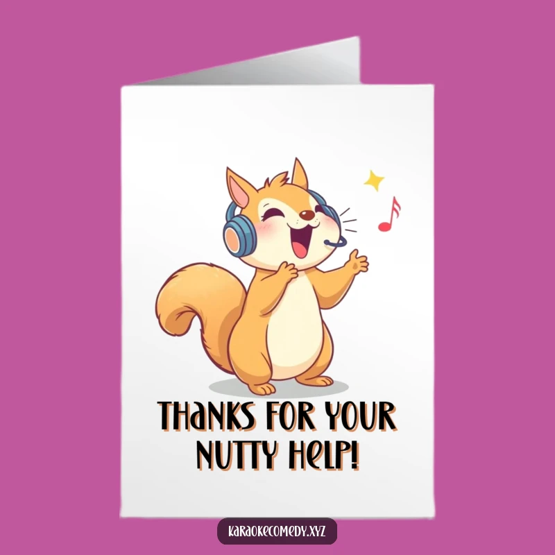 Free Printable Squirrel Thank You Card: Acorn-y Thanks Downloadable Gift